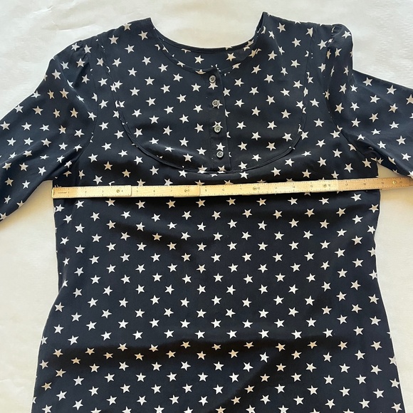 J.Crew Collection Star Print Casual Dress Silk Cocktail Long Sleeve H0085 SZ 8 M - Picture 13 of 15